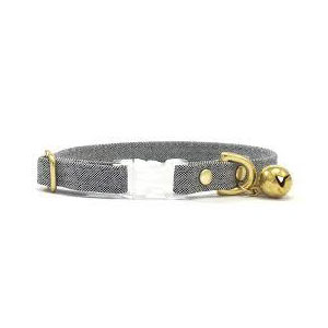 cat collar wool grey